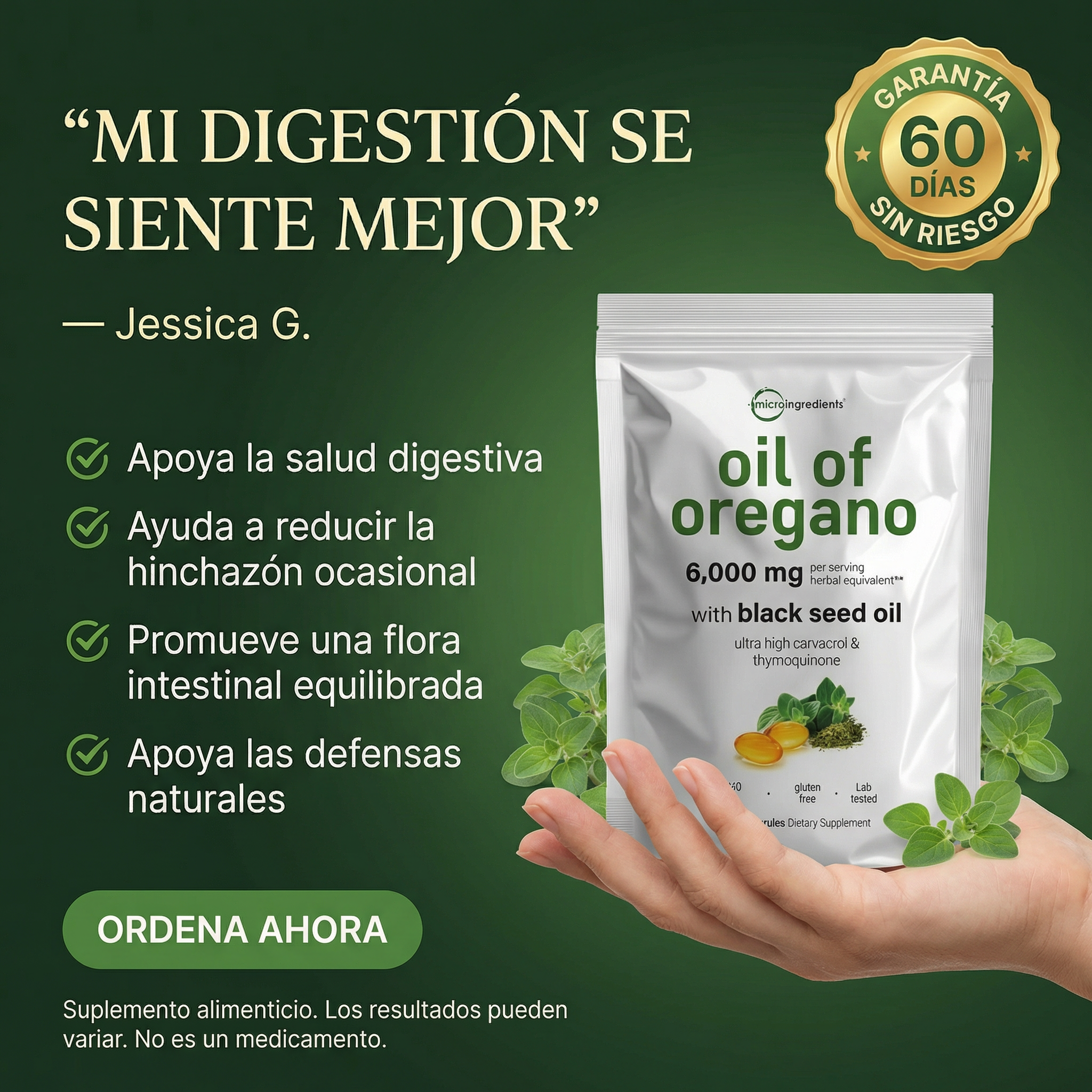 Oil Oregano/Aceite de Orégano 6.000 MG